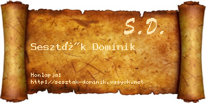 Seszták Dominik névjegykártya